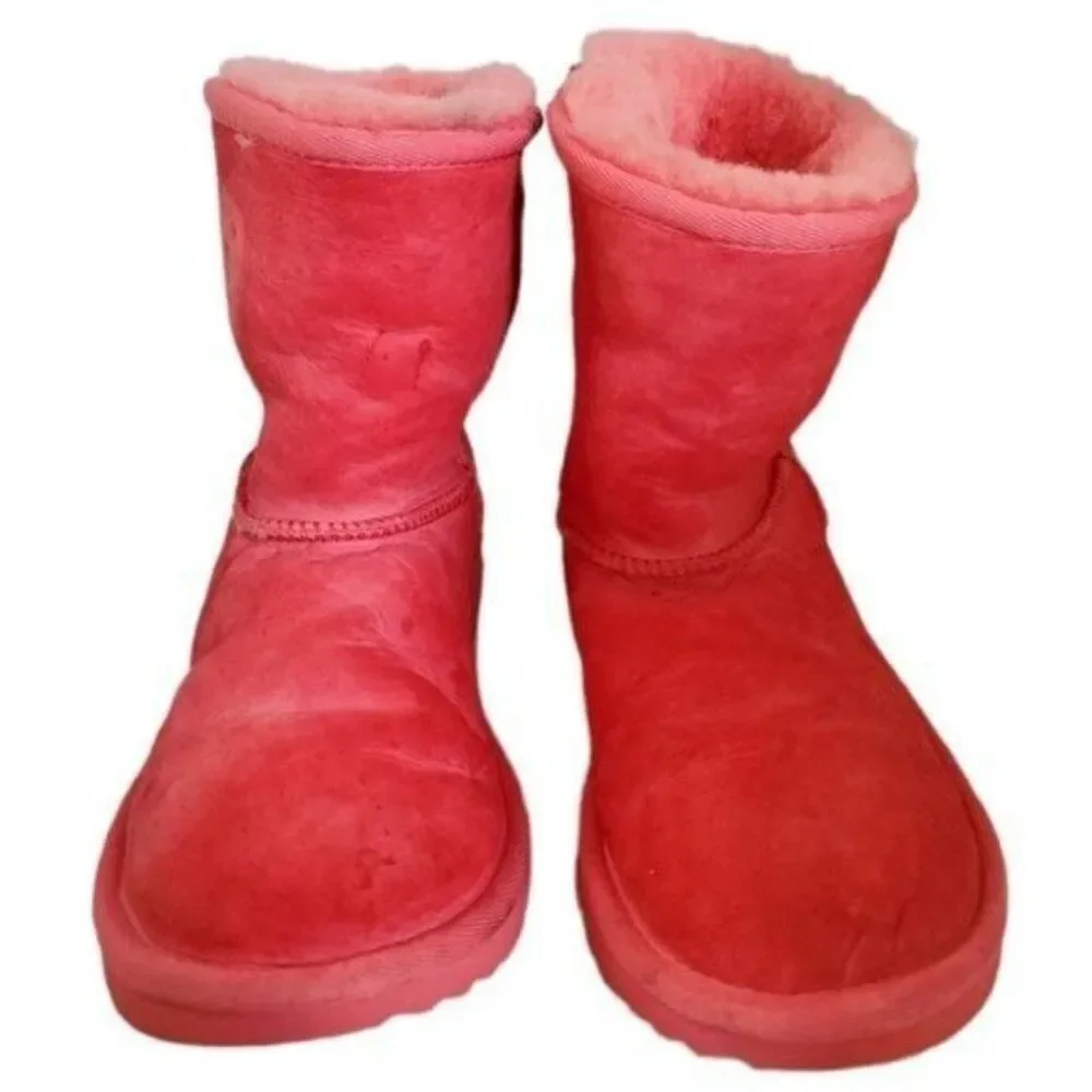 UGG Boots Classic Short II Samba Red Winter Snow BOOT BIG GIRLS YOUTH KIDS 4